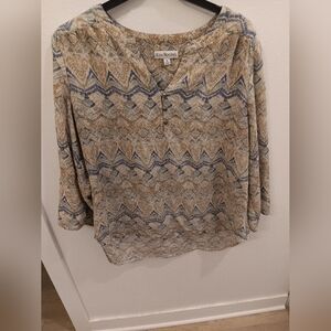 Kim Rogers Women's Patterned Top - Blue and Tan